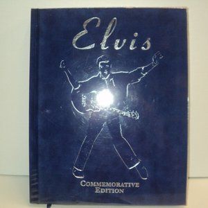 Elvis Commemorative Edition Book 2001 Blue Suede Cover Hardcover 320 Pages